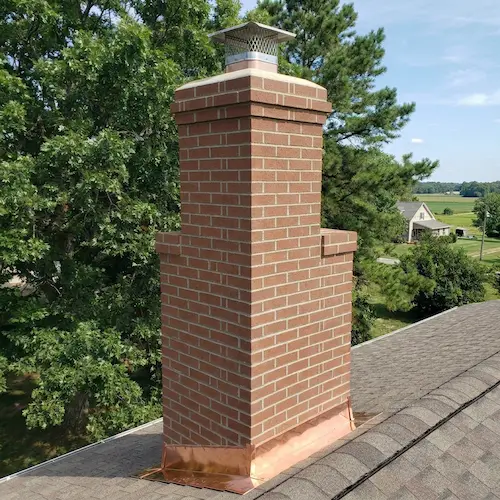 Fully rebuilt brick chimney in Reno, Nevada after restoration