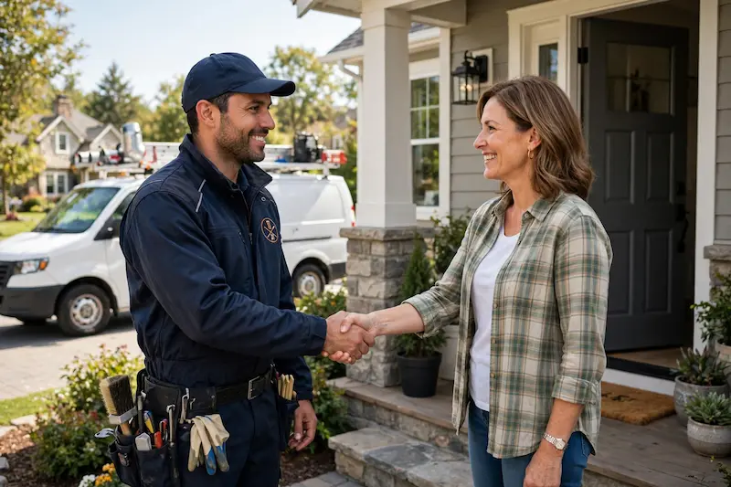 Homeowner booking a trusted chimney sweep service in Reno, Sparks, and Carson City