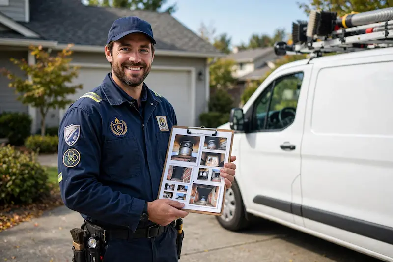 CSIA certified chimney sweep showing licensing credentials in Nevada